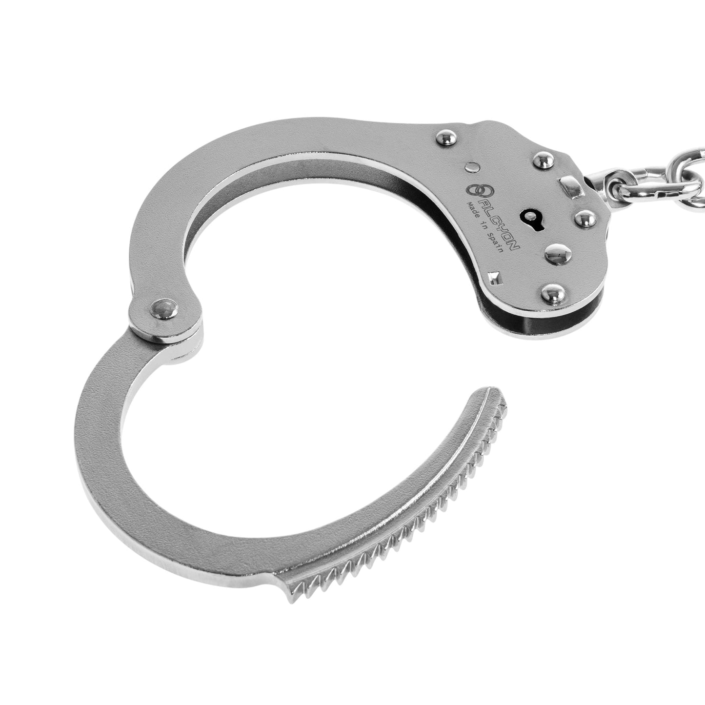 Alcyon Chain plieniniai dvipusiai antrankiai su dviguba spyna – sidabriniai