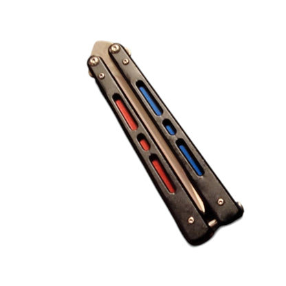 JKR 0767 drugelio tipo (Balisong) peilis, 10 cm, lengvas EDC
