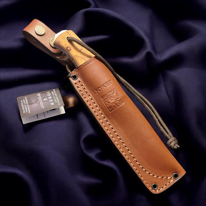 Joker Ember F CO123 bushcraft ir išgyvenimo peilis su alyvmedžio rankena, 10,5 cm