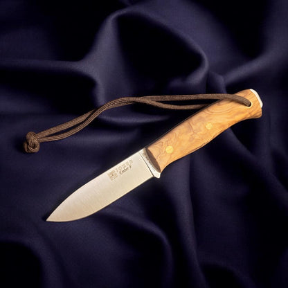 Joker Ember F CO123 bushcraft ir išgyvenimo peilis su alyvmedžio rankena, 10,5 cm