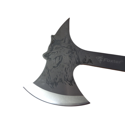 FOXTER®  „Vilko Kirvis“, tomahaukas, žygeivio kirvis, dėklas, 32 cm