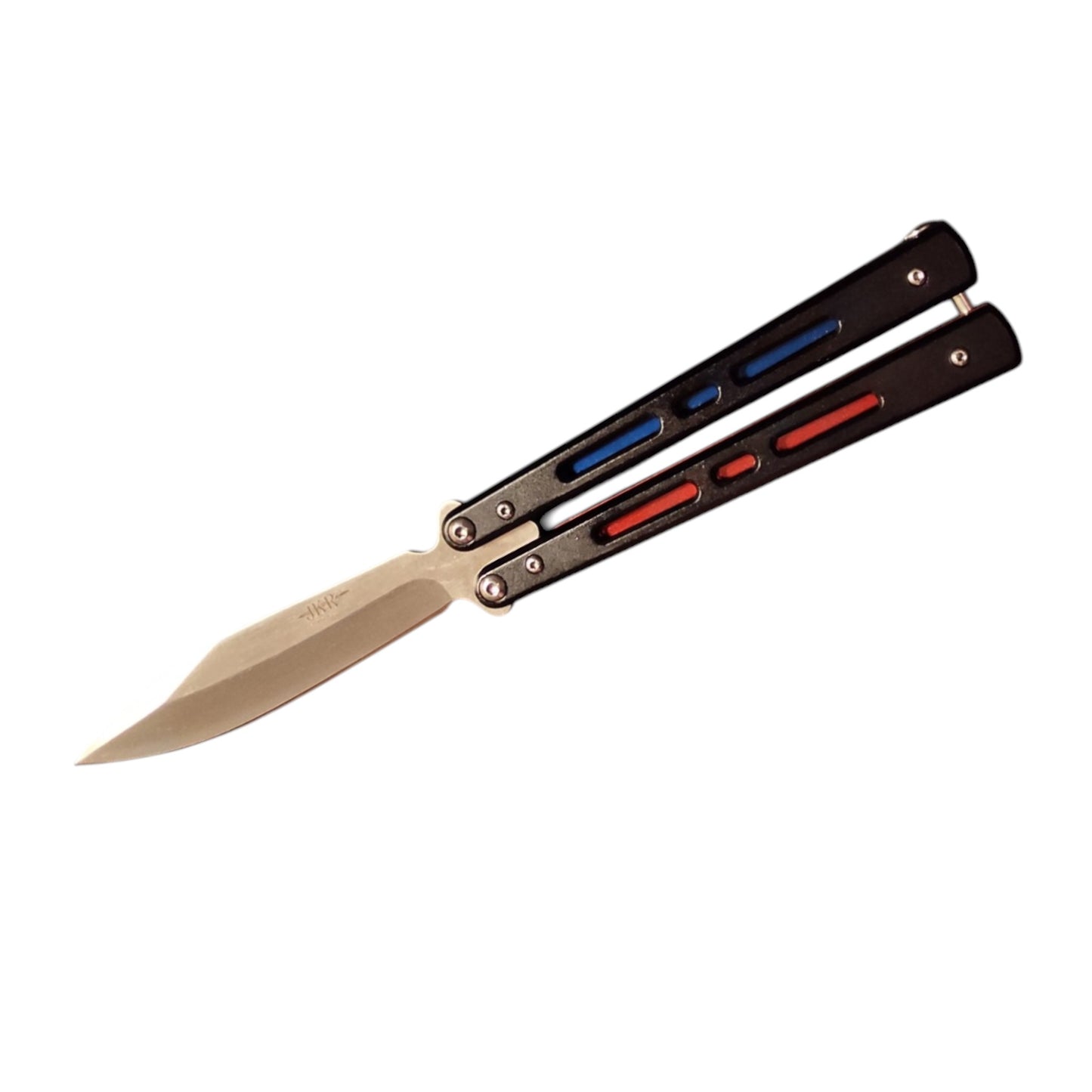 JKR 0767 drugelio tipo (Balisong) peilis, 10 cm, lengvas EDC