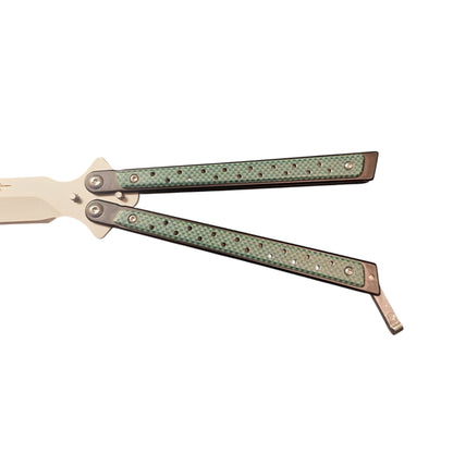 JKR 0642 drugelio tipo (Balisong) peilis 3Cr13, 10,5 cm