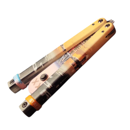 JKR 0848 drugelio tipo (Balisong) peilis, 11 cm, plastikinė rankena, lengvas