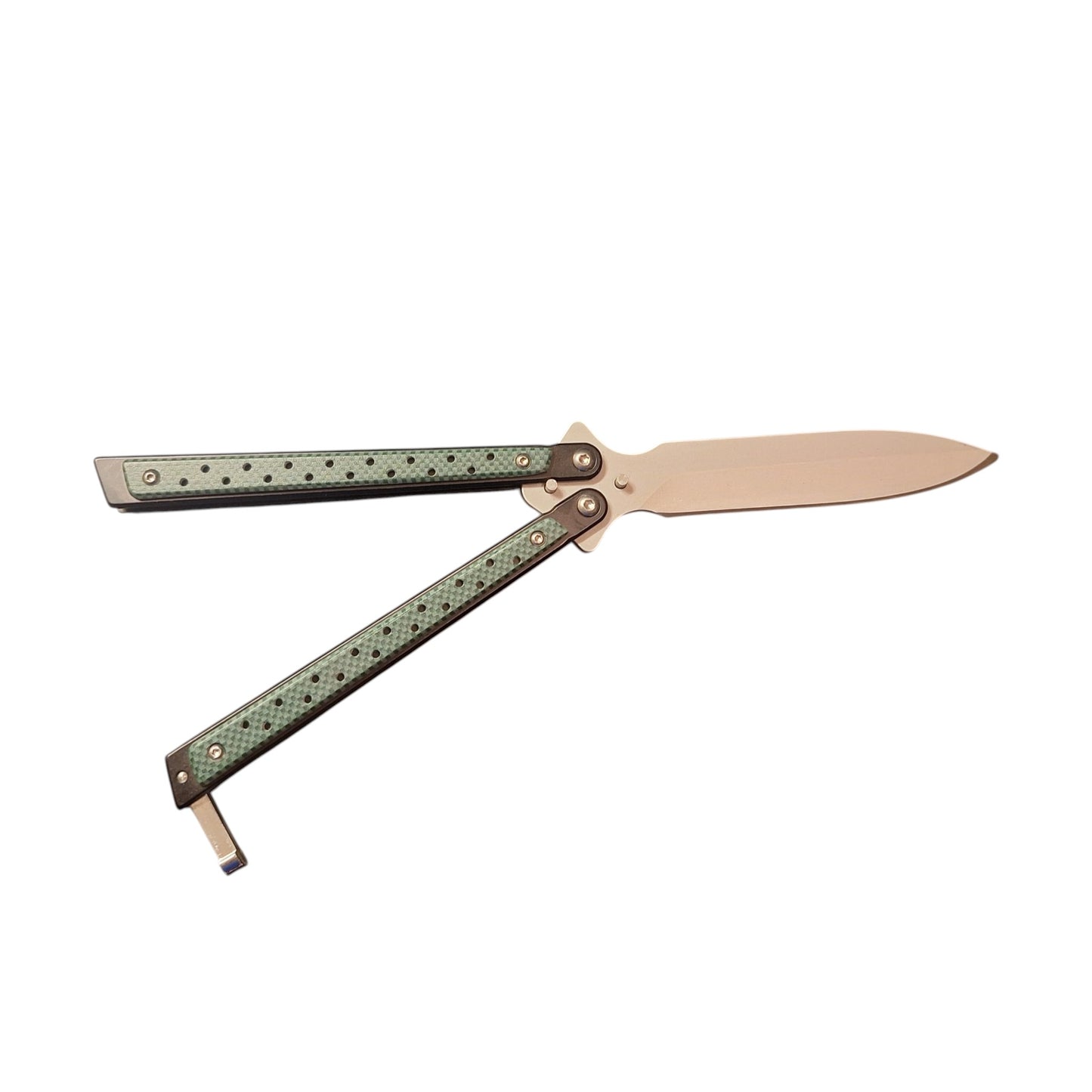 JKR 0642 drugelio tipo (Balisong) peilis 3Cr13, 10,5 cm