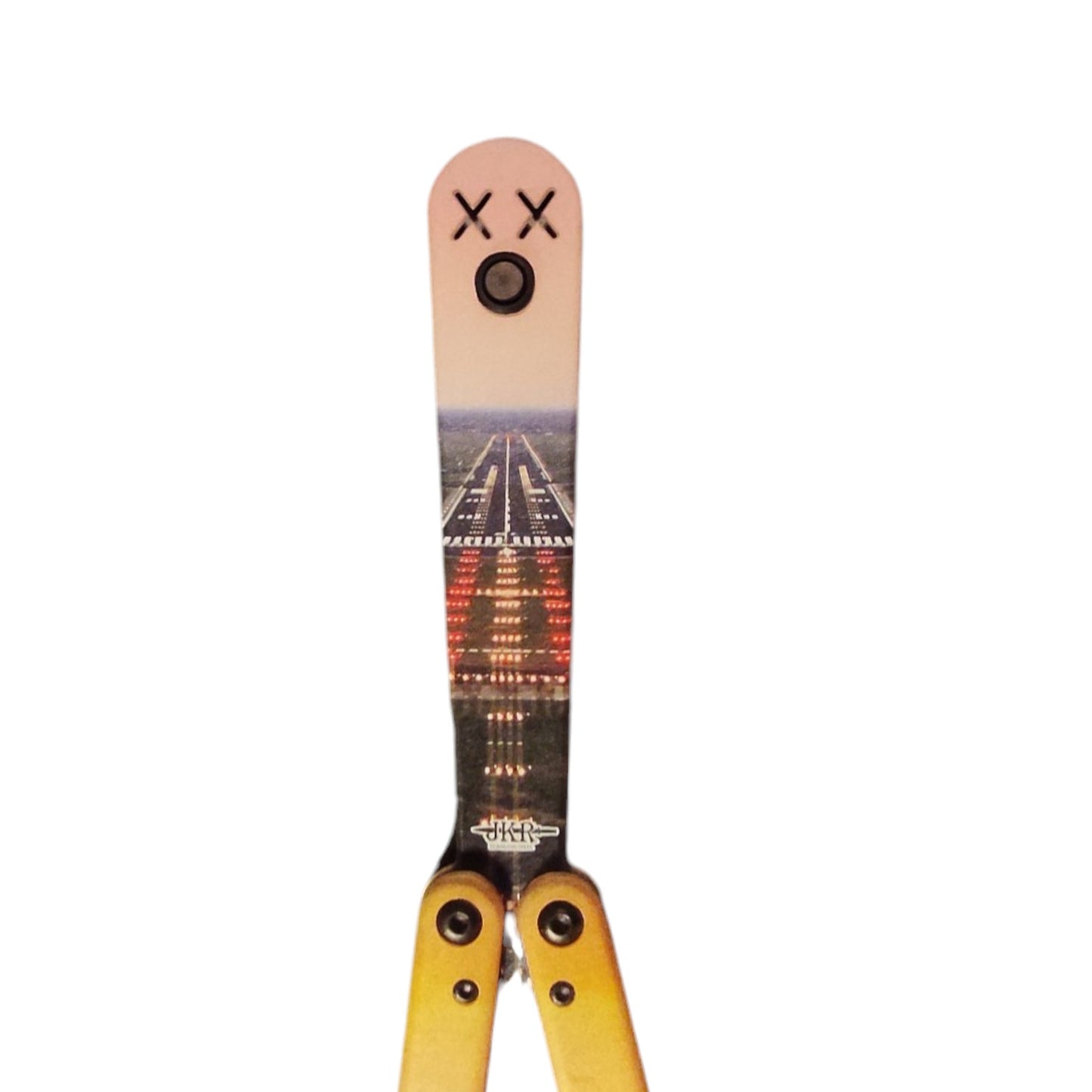 JKR 0848 drugelio tipo (Balisong) peilis, 11 cm, plastikinė rankena, lengvas