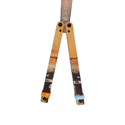 JKR 0848 drugelio tipo (Balisong) peilis, 11 cm, plastikinė rankena, lengvas