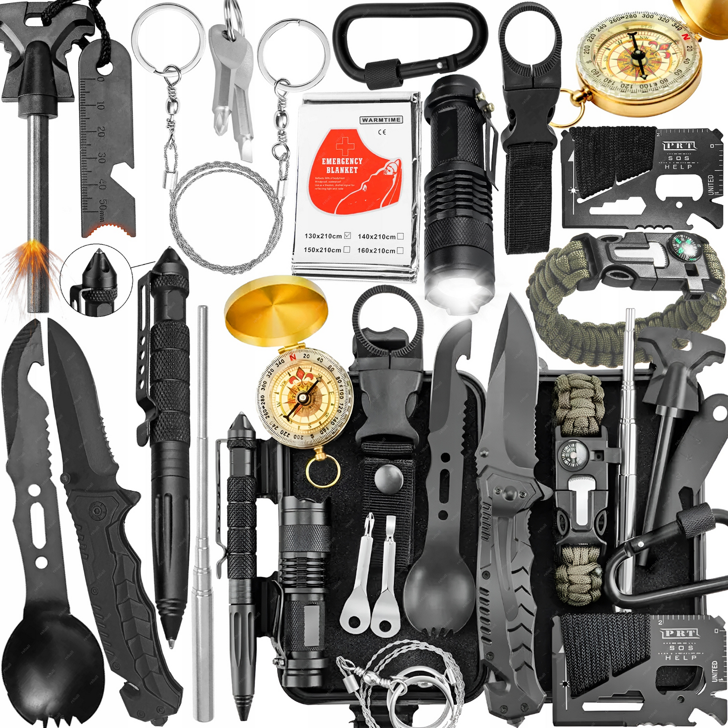 Išgyvenimo Rinkinys – 17 Komponentų, 40+ Funkcijų Dovana Nuotykiams