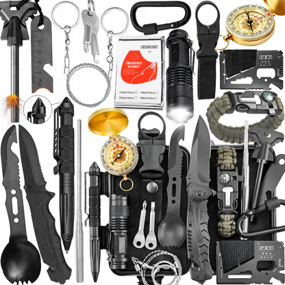 Išgyvenimo Rinkinys – 17 Komponentų, 40+ Funkcijų Dovana Nuotykiams