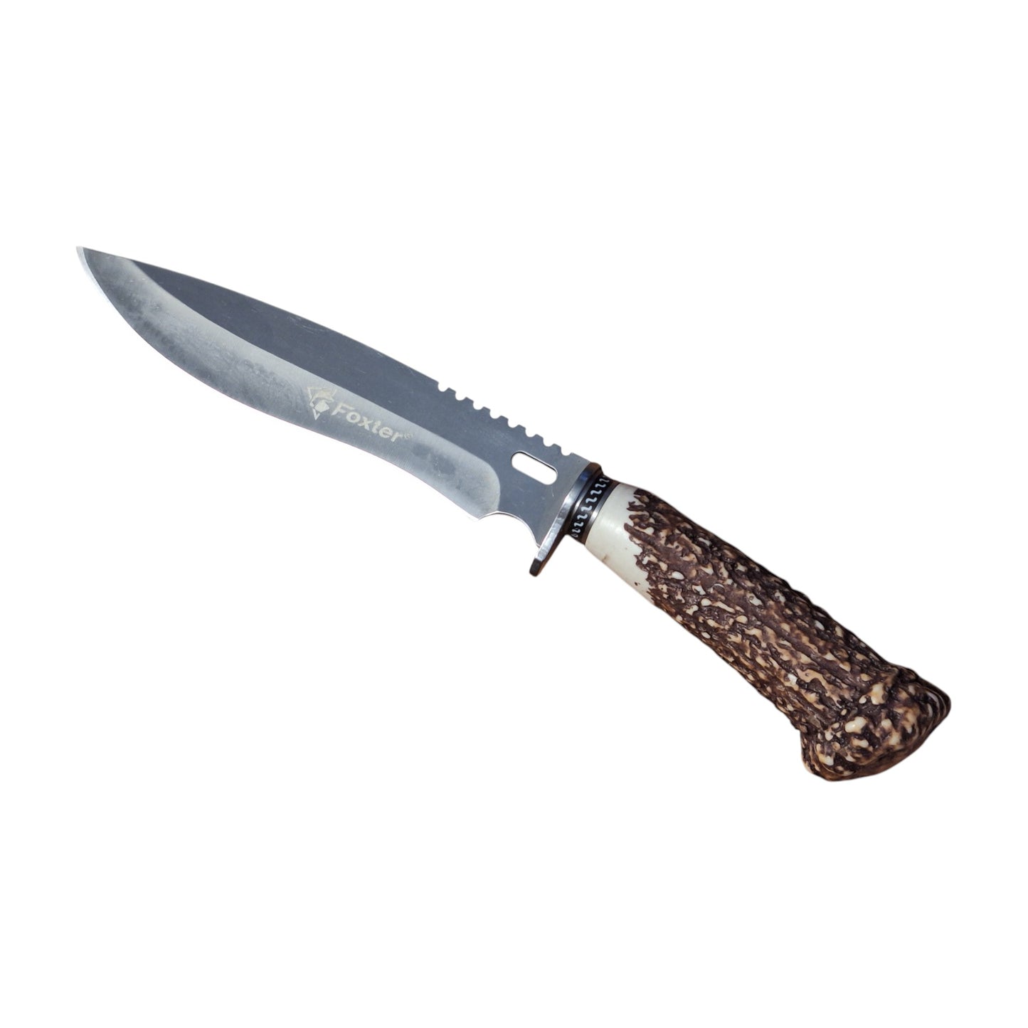 FOXTER® Klasikinis medžioklinis peilis su rago imitacijos rankena 30 cm